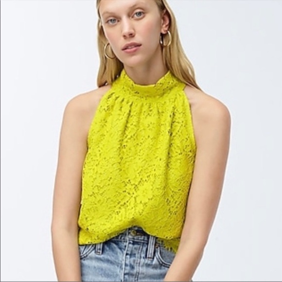 J.Crew Tie Neck Top In Lace AG853 holiday red size S - Picture 9 of 10